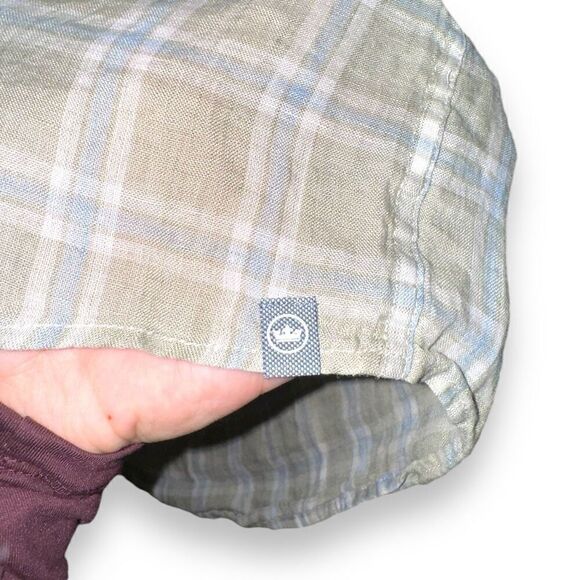 Peter Millar Sage Green 100% Linen Button Up Shirt Size L - Picture 7 of 8